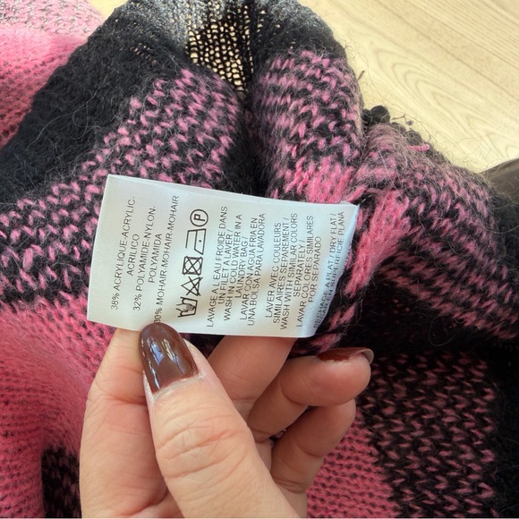 Sandro Pink and Black Diamond Soft mohair-blend knit Sweater - Picture 6 of 8